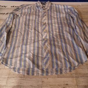 Southpole Shirt Mens Large Multicolor Striped Button Up Long Sleeve 100% Cotton